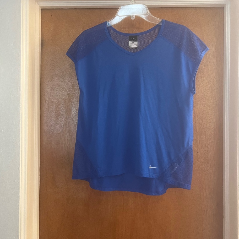 Nike Women’s Dri-Fit Royal Blue V-neck Cap Sleeve Top
